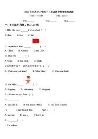 2024年江苏省无锡市三下英语期中统考模拟试题含答案