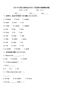 2024年江苏省无锡市宜兴市三下英语期中检测模拟试题含答案