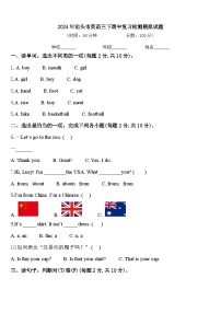 2024年泊头市英语三下期中复习检测模拟试题含答案