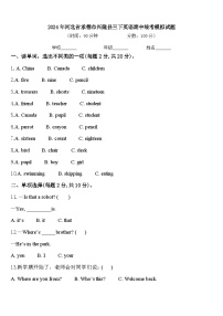 2024年河北省承德市兴隆县三下英语期中统考模拟试题含答案