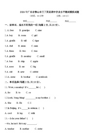 2024年广东省佛山市三下英语期中学业水平测试模拟试题含答案