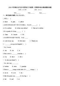 2024年甘肃省会宁县年度英语三年级第二学期期中综合测试模拟试题含答案