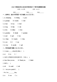 2024年海南省昌江县红林学校英语三下期中检测模拟试题含答案