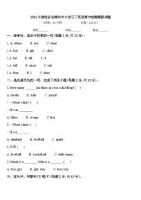 2024年湖北省赤壁市中小学三下英语期中检测模拟试题含答案