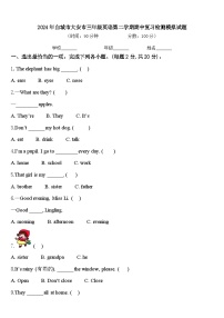 2024年白城市大安市三年级英语第二学期期中复习检测模拟试题含答案