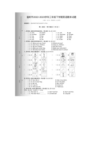 浙江省台州市温岭市2022-2023学年三年级下学期期末英语试题+