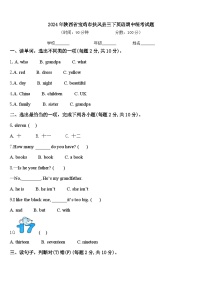 2024年陕西省宝鸡市扶风县三下英语期中统考试题含答案