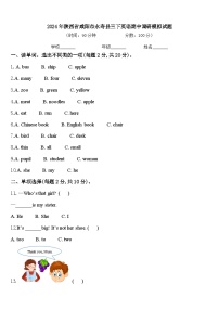 2024年陕西省咸阳市永寿县三下英语期中调研模拟试题含答案