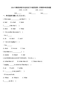 2024年陕西省铜川市宜君县三年级英语第二学期期中统考试题含答案