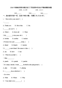 2024年湖南省邵阳市隆回县三下英语期中学业水平测试模拟试题含答案