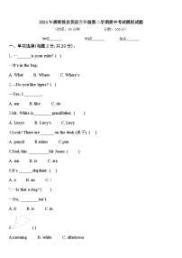 2024年麻栗坡县英语三年级第二学期期中考试模拟试题含答案