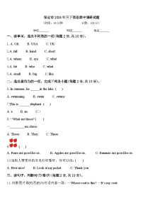 保定市2024年三下英语期中调研试题含答案