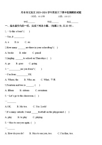 丹东市元宝区2023-2024学年英语三下期中监测模拟试题含答案