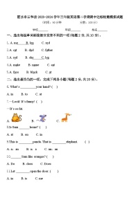 丽水市云和县2023-2024学年三年级英语第二学期期中达标检测模拟试题含答案