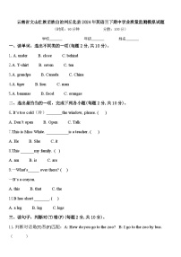 云南省文山壮族苗族自治州丘北县2024年英语三下期中学业质量监测模拟试题含答案