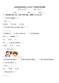 云南省昭通市昭阳区2024届三下英语期中联考试题含答案