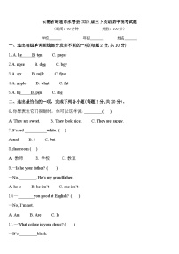 云南省昭通市永善县2024届三下英语期中统考试题含答案