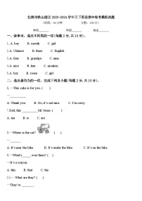 北海市铁山港区2023-2024学年三下英语期中统考模拟试题含答案