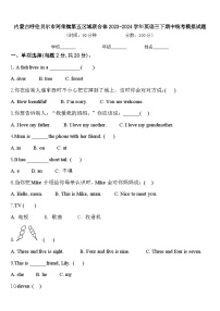 内蒙古呼伦贝尔市阿荣旗第五区域联合体2023-2024学年英语三下期中统考模拟试题含答案