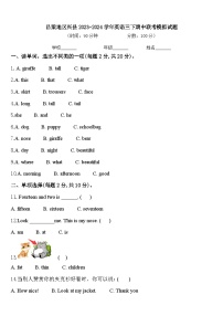 吕梁地区兴县2023-2024学年英语三下期中联考模拟试题含答案