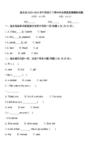 叙永县2023-2024学年英语三下期中学业质量监测模拟试题含答案