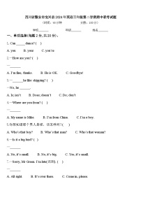 四川省雅安市宝兴县2024年英语三年级第二学期期中联考试题含答案
