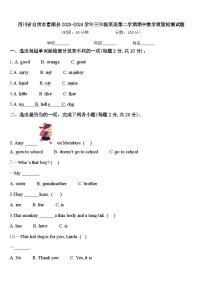 四川省自贡市富顺县2023-2024学年三年级英语第二学期期中教学质量检测试题含答案