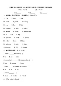 安徽省安庆市枞阳县2024届英语三年级第二学期期中复习检测试题含答案