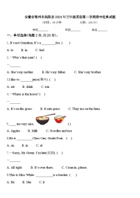 安徽省亳州市涡阳县2024年三年级英语第二学期期中经典试题含答案