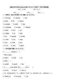 安徽省宿州市砀山县金山实验小学2024年英语三下期中预测试题含答案