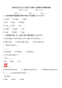 宁波市北仑区2024年英语三年级第二学期期中考试模拟试题含答案