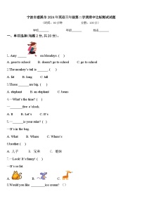 宁波市慈溪市2024年英语三年级第二学期期中达标测试试题含答案