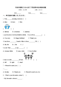 宁波市镇海区2024届三下英语期中综合测试试题含答案