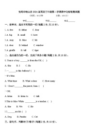 宝鸡市岐山县2024届英语三年级第二学期期中达标检测试题含答案