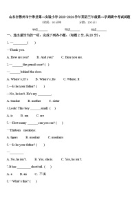 山东省德州市宁津县第二实验小学2023-2024学年英语三年级第二学期期中考试试题含答案