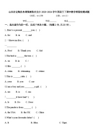 山东省定陶县冉堌镇南张庄完小2023-2024学年英语三下期中教学质量检测试题含答案