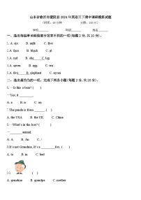 山东省临沂市蒙阴县2024年英语三下期中调研模拟试题含答案