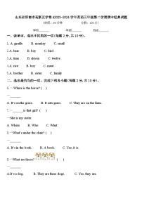 山东省济南市高新区学卷A2023-2024学年英语三年级第二学期期中经典试题含答案