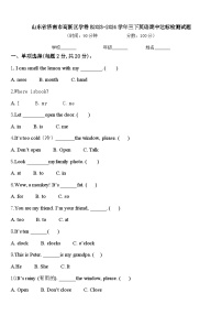 山东省济南市高新区学卷B2023-2024学年三下英语期中达标检测试题含答案