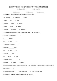 嘉兴市海宁市2023-2024学年英语三下期中学业水平测试模拟试题含答案