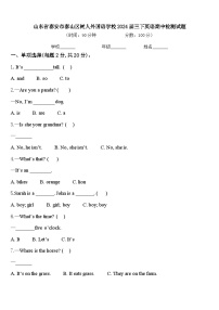 山东省泰安市泰山区树人外国语学校2024届三下英语期中检测试题含答案