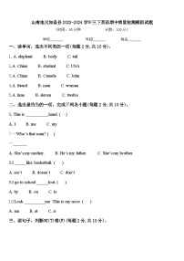 山南地区加查县2023-2024学年三下英语期中质量检测模拟试题含答案