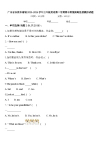 广东省东莞市南城2023-2024学年三年级英语第二学期期中质量跟踪监视模拟试题含答案