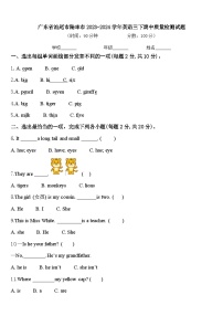 广东省汕尾市陆丰市2023-2024学年英语三下期中质量检测试题含答案