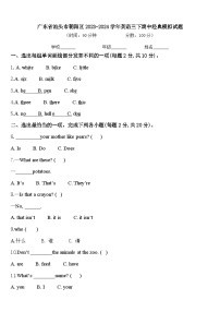 广东省汕头市朝阳区2023-2024学年英语三下期中经典模拟试题含答案