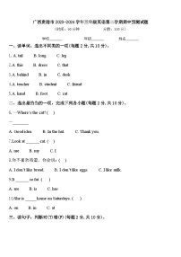 广西贵港市2023-2024学年三年级英语第二学期期中预测试题含答案