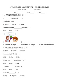 广西南宁市宾阳县2024年英语三下期中教学质量检测模拟试题含答案