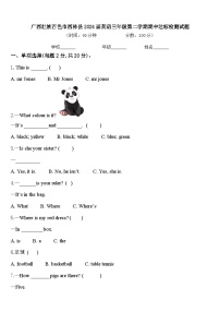 广西壮族百色市西林县2024届英语三年级第二学期期中达标检测试题含答案