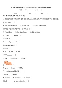 广西壮族梧州市蝶山区2023-2024学年三下英语期中监测试题含答案