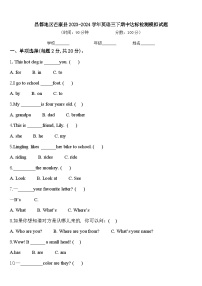 昌都地区芒康县2023-2024学年英语三下期中达标检测模拟试题含答案